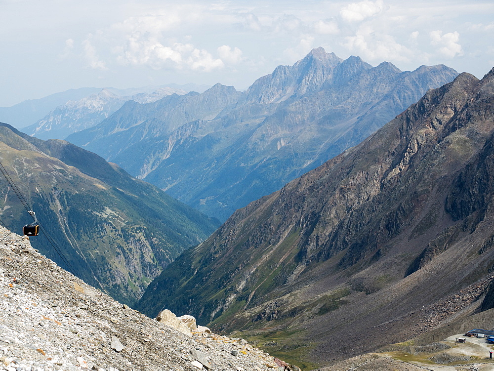 View from the Stubai Glacier (Stubaier gletscher) in the Austrian Alps, Stubai Valley (Stubaital), Tyrol, Austria, Europe