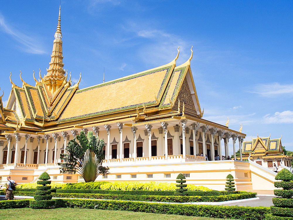 The throne hall at the Royal Palace, Phnom Penh, Cambodia, Indochina, Southeast Asia, Asia