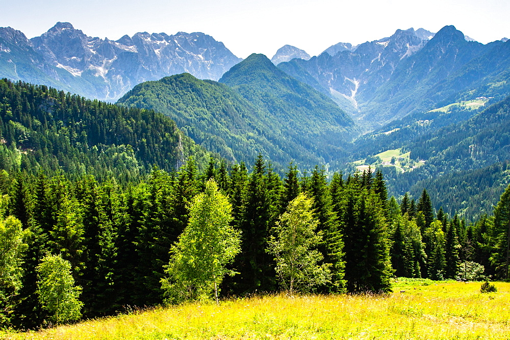 View of mountains near Logarska Dolina, Slovenia, Europe