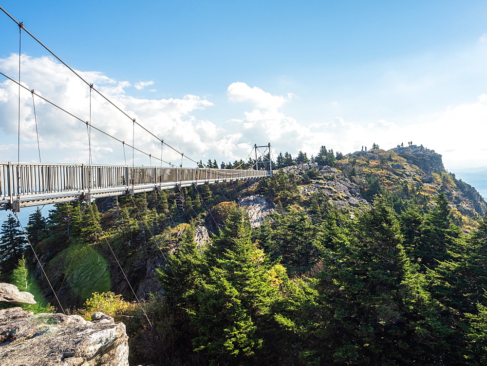 Footbridge at the peak of Grandfather Mountain, Blue Ridge Mountains, Appalachia, North Carolina, United States of America, North America