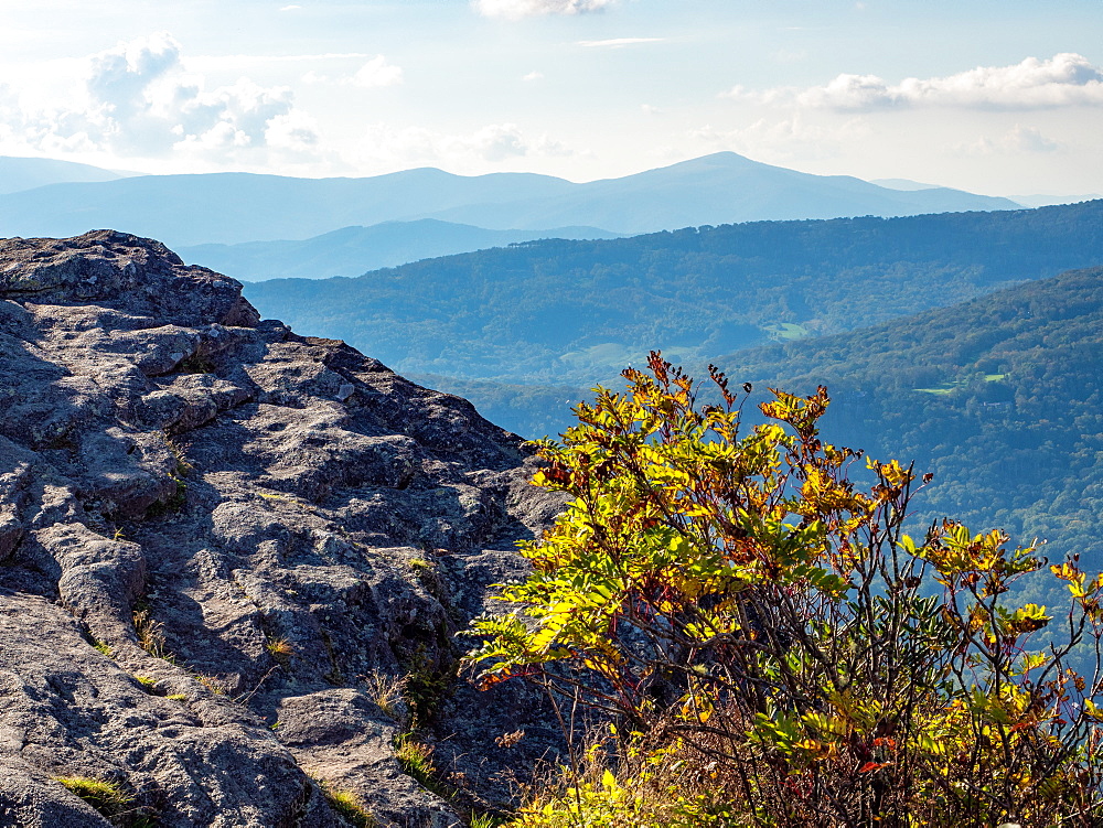 View from the peak of Grandfather Mountain, Blue Ridge Mountains, Appalachia, North Carolina, United States of America, North America