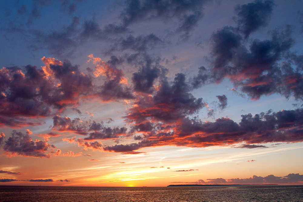 Sunset over Lake Michigan, Glen Arbor, Michigan, United States of America, North America