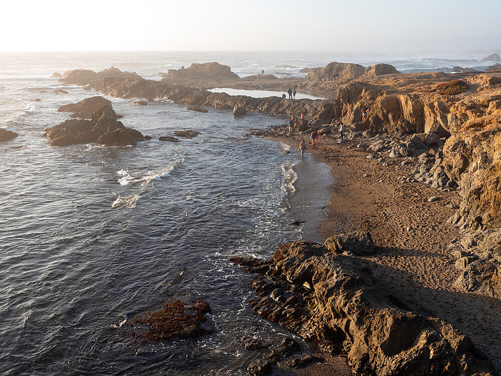 Rocky beach on the coastal path near Fort Bragg, California, United States of America, North America