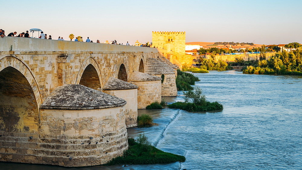 Roman Bridge, UNESCO World Heritage Site, over Guadalquivir River, Cordoba, Andalucia, Spain, Europe