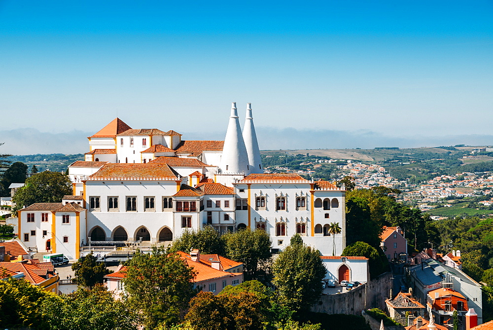 The National Palace of Sintra, inhabited for nearly eight centuries by the Portuguese monarchy and its court, Sintra, UNESCO World Heritage Site, Portugal, Europe