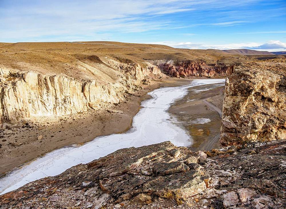 Caracoles Canyon near Perito Moreno Town, elevated view, Santa Cruz Province, Patagonia, Argentina, South America