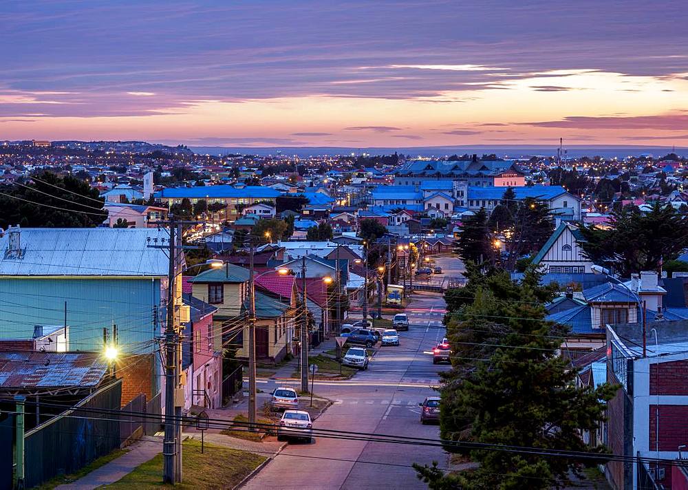 Punta Arenas at dawn, Magallanes Province, Patagonia, Chile, South America