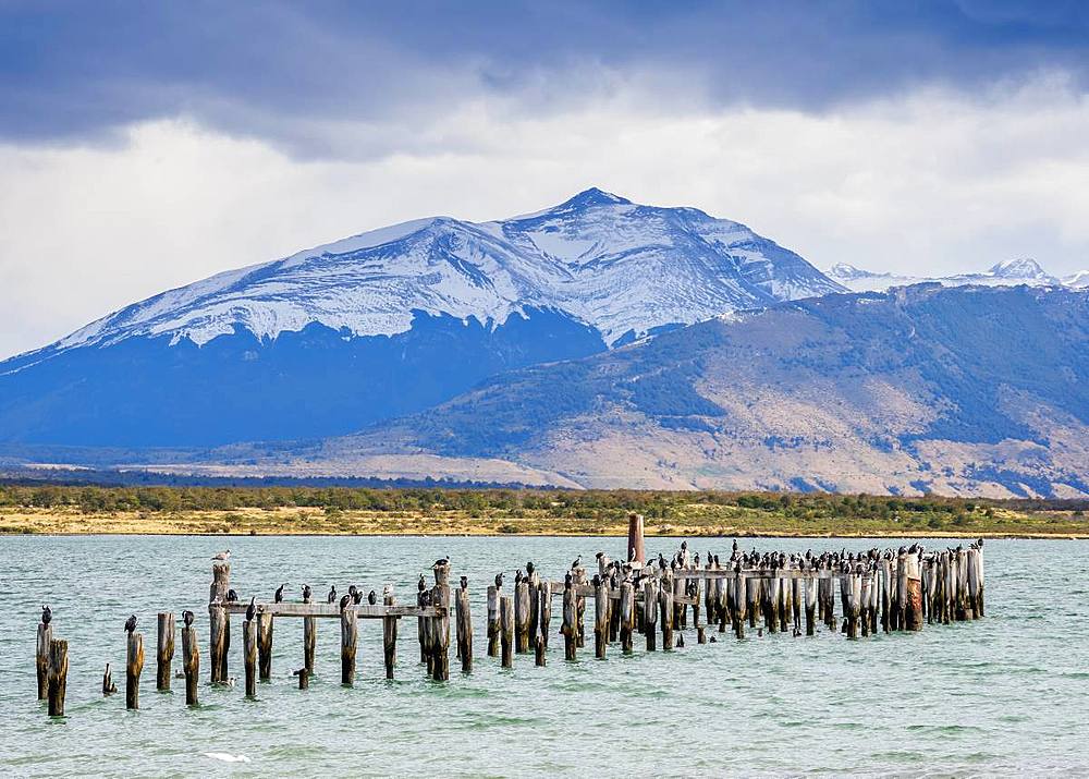 Gaffos Pier, Admiral Montt Gulf, Puerto Natales, Ultima Esperanza Province, Patagonia, Chile, South America