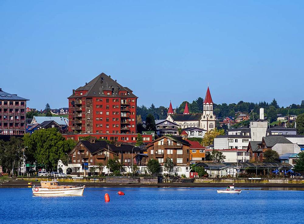 Puerto Varas skyline, Llanquihue Province, Los Lagos Region, Chile, South America