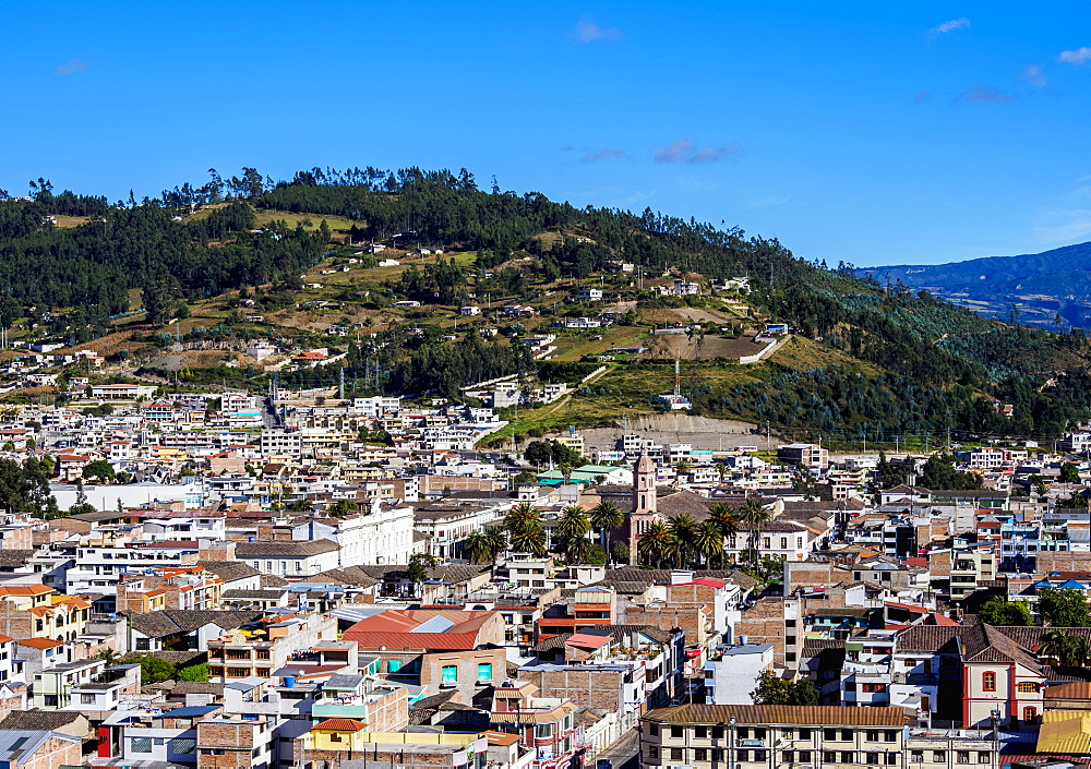 City Center, elevated view, Otavalo, Imbabura Province, Ecuador, South America