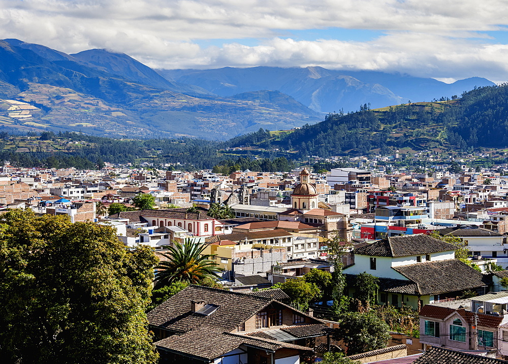 City Center, elevated view, Otavalo, Imbabura Province, Ecuador, South America