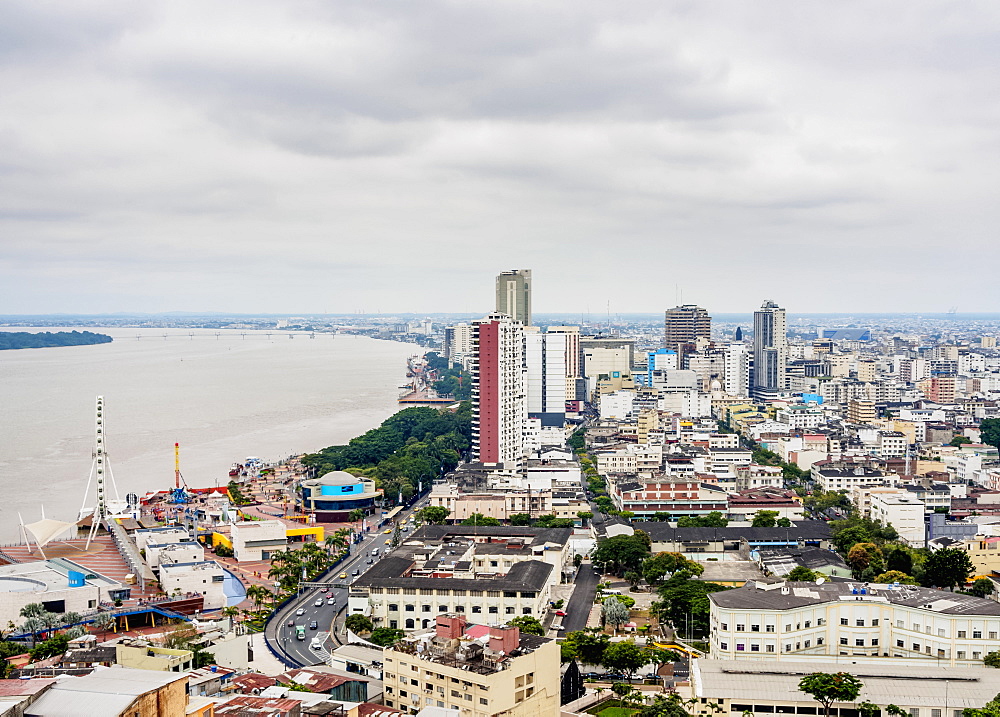 City Center seen from Santa Ana Hill, Guayaquil, Guayas Province, Ecuador, South America