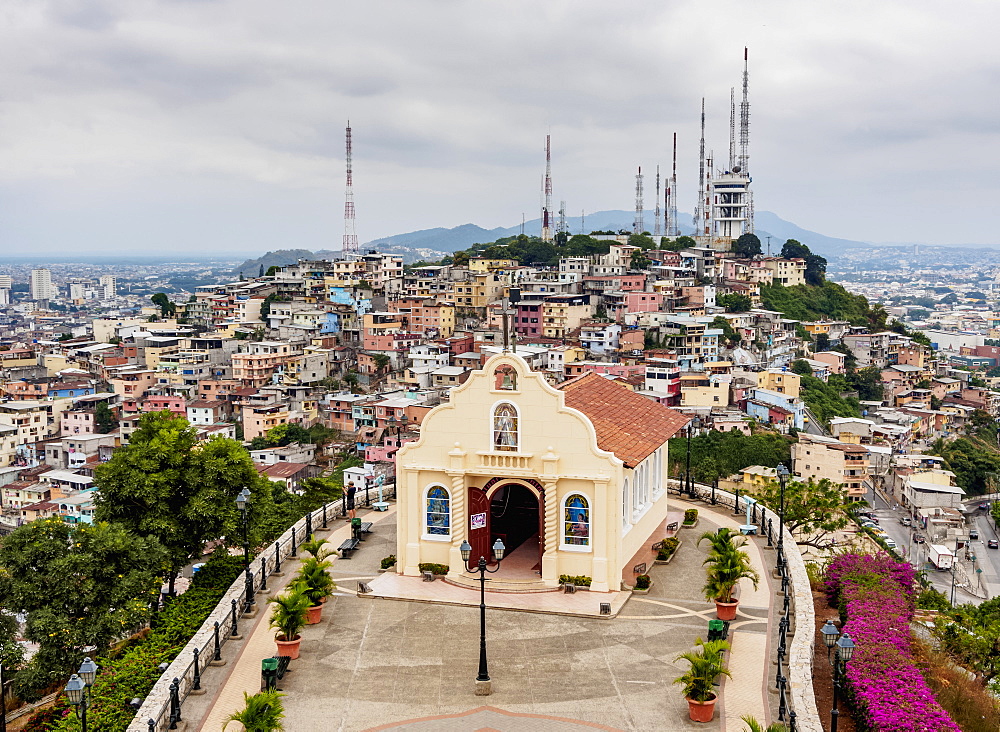 Santa Ana Hill, elevated view, Las Penas Neighbourhood, Guayaquil, Guayas Province, Ecuador, South America