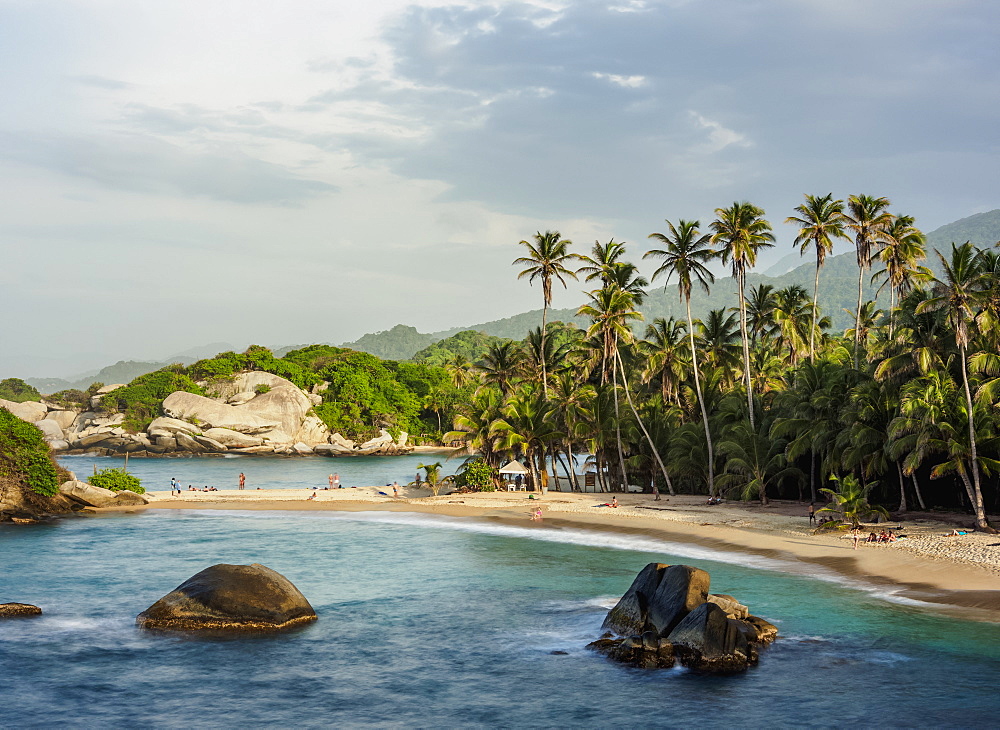 El Cabo San Juan del Guia beach, elevated view, Tayrona National Natural Park, Magdalena Department, Caribbean, Colombia, South America