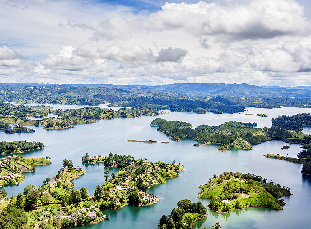 Embalse del Penol, elevated view from El Penon de Guatape (Rock of Guatape), Antioquia Department, Colombia, South America