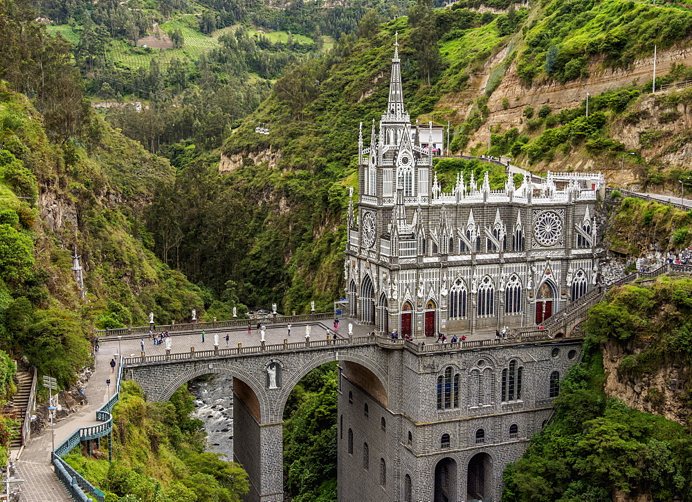 Las Lajas Sanctuary, elevated view, Narino Departmant, Colombia, South America