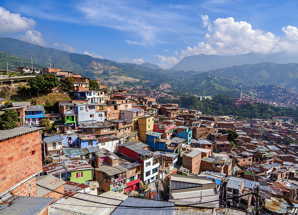 Comuna 13, elevated view, Medellin, Antioquia Department, Colombia, South America