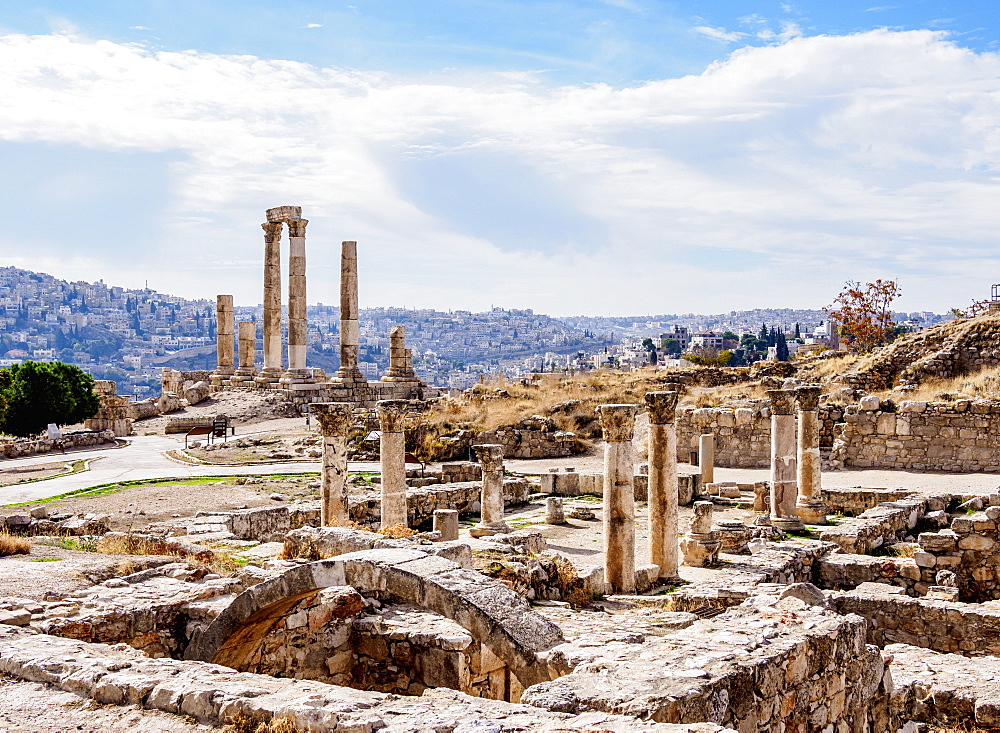 Temple of Hercules ruins, Amman Citadel, Amman Governorate, Jordan, Middle East