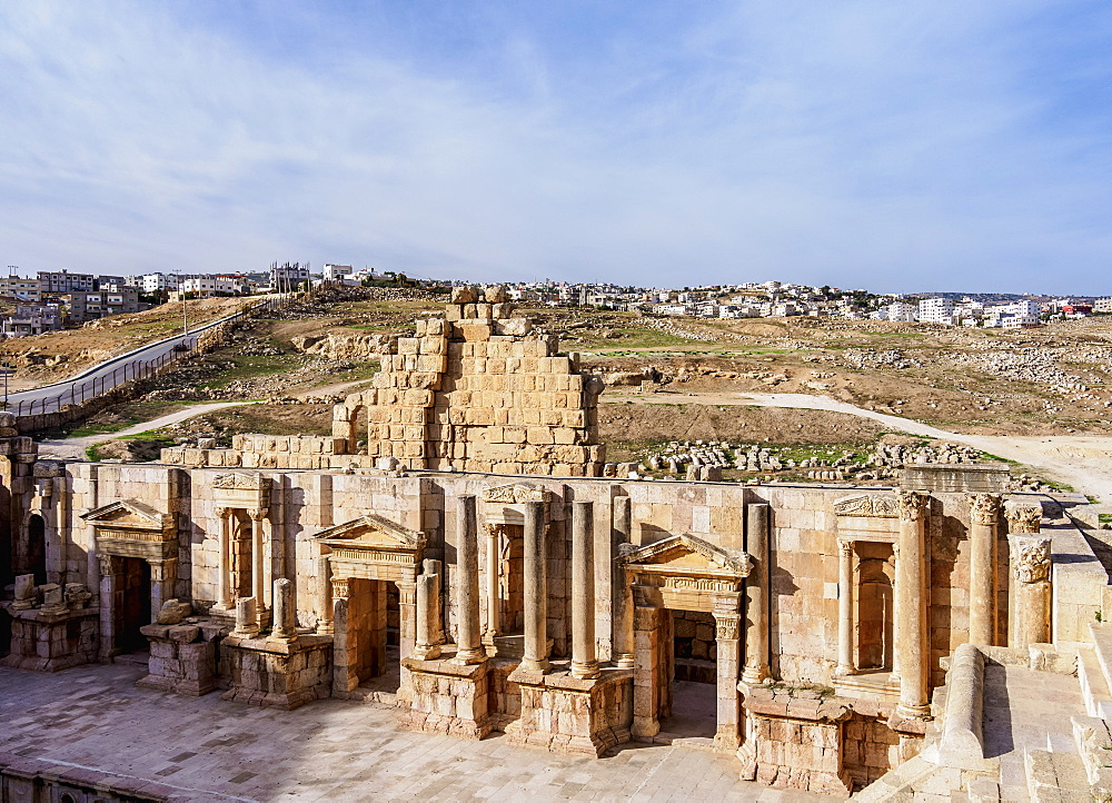 South Theatre, Jerash, Jerash Governorate, Jordan, Middle East