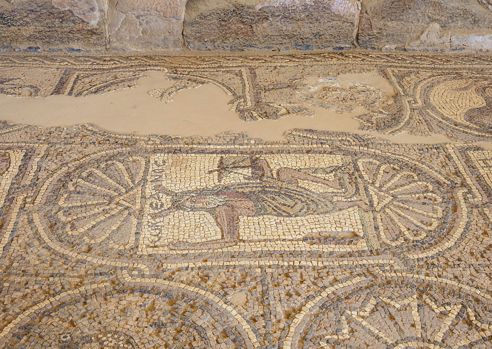 Mosaic floor of the Byzantine Church, Petra, UNESCO World Heritage Site, Ma'an Governorate, Jordan, Middle East