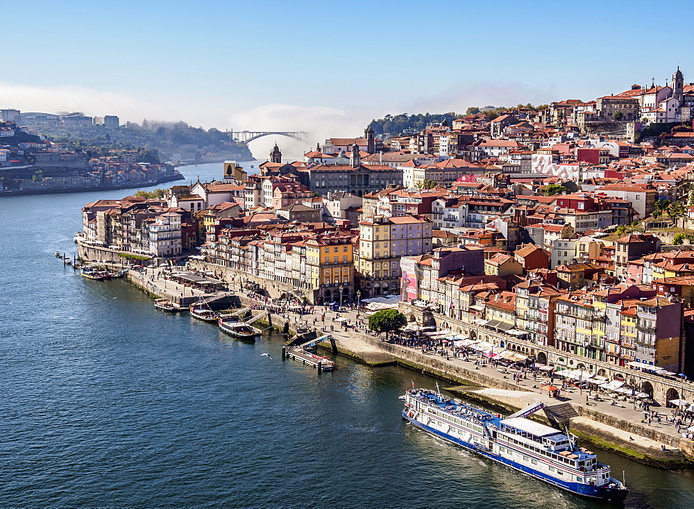 Douro River and Cityscape of Porto, elevated view, Porto, Portugal, Europe