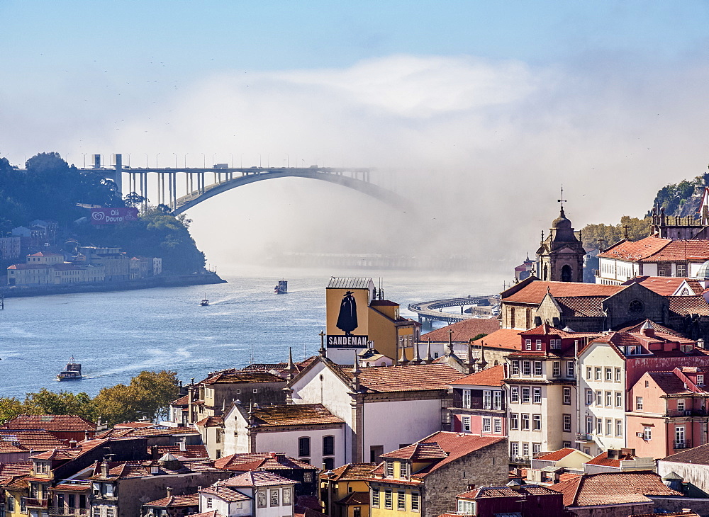 View towards Arrabida Bridge, Porto, Portugal, Europe