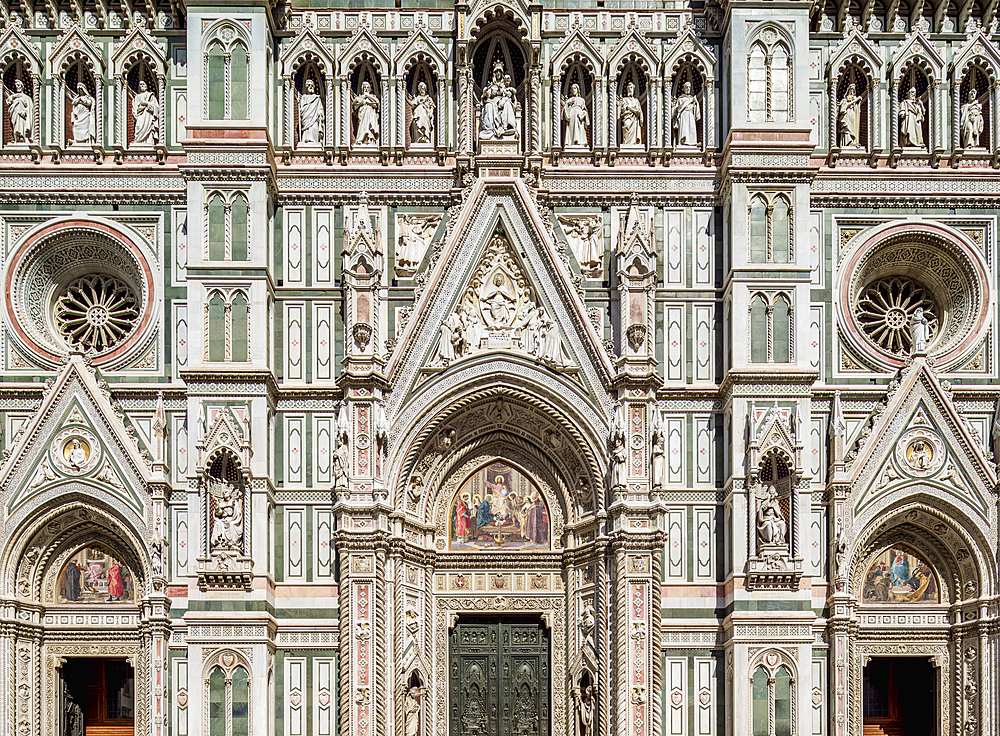 Santa Maria del Fiore Cathedral, detailed view, Florence, UNESCO World Heritage Site, Tuscany, Italy, Europe