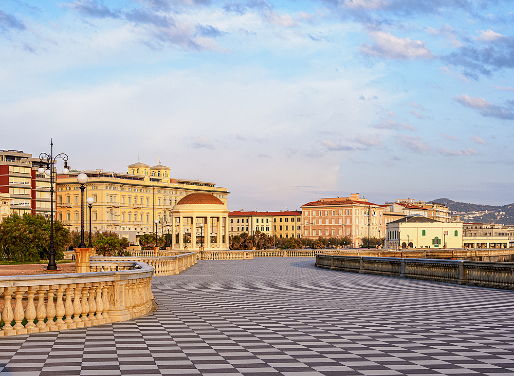 Terrazza Mascagni at sunset, Livorno, Tuscany, Italy, Europe