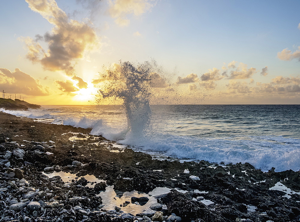 The Blowholes at sunrise, East End, Grand Cayman, Cayman Islands, Caribbean, Central America