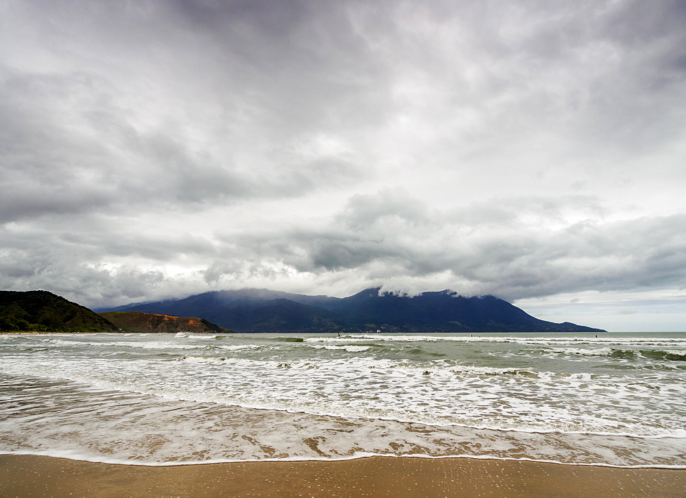 View of the Maresias Beach, State of Sao Paulo, Brazil, South America