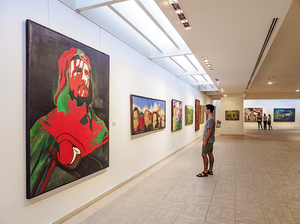 Painting of Che Guevara, National Museum of Fine Arts, Cuban Art Branch, interior, Havana, La Habana Province, Cuba, West Indies, Central America