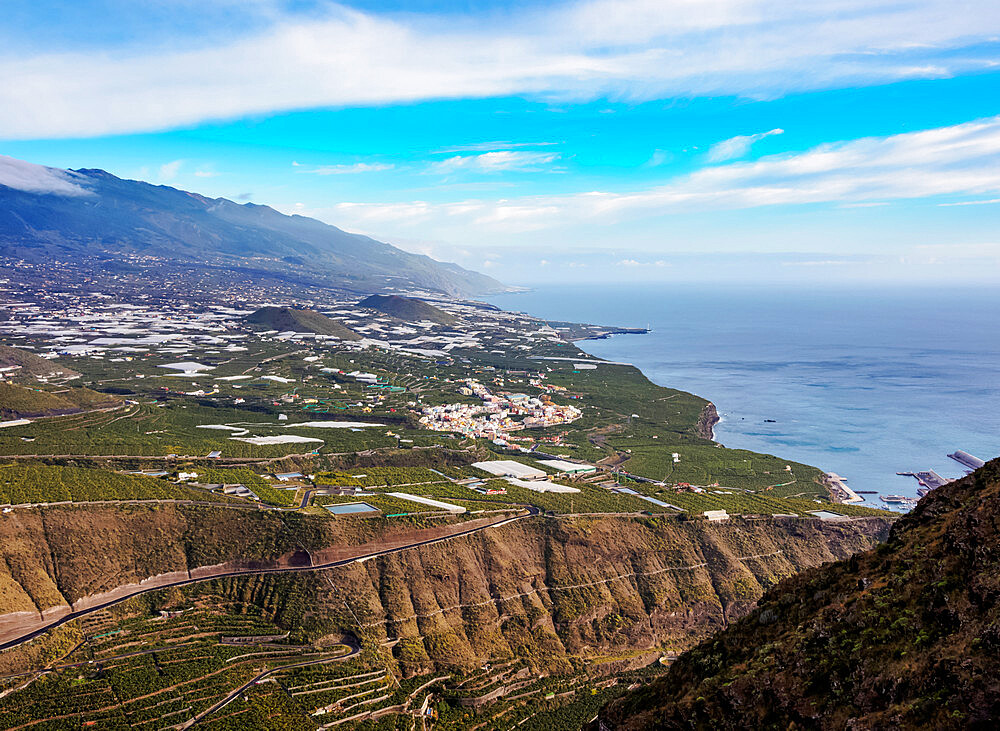 View towards Tazacorte from Mirador del Time, La Palma, Canary Islands, Spain, Atlantic, Europe