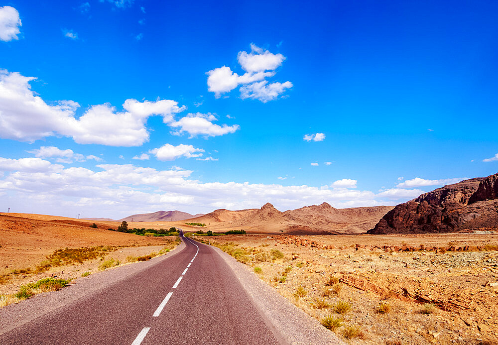 Desert Road in Draa-Tafilalet Region, Morocco, North Africa, Africa