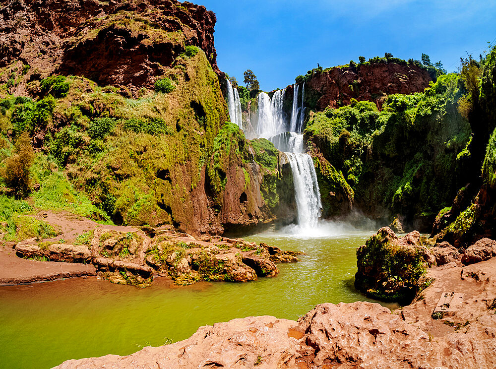 Ouzoud Falls, waterfall near the Middle Atlas village of Tanaghmeilt, Azilal Province, Beni Mellal-Khenifra Region, Morocco, North Africa, Africa