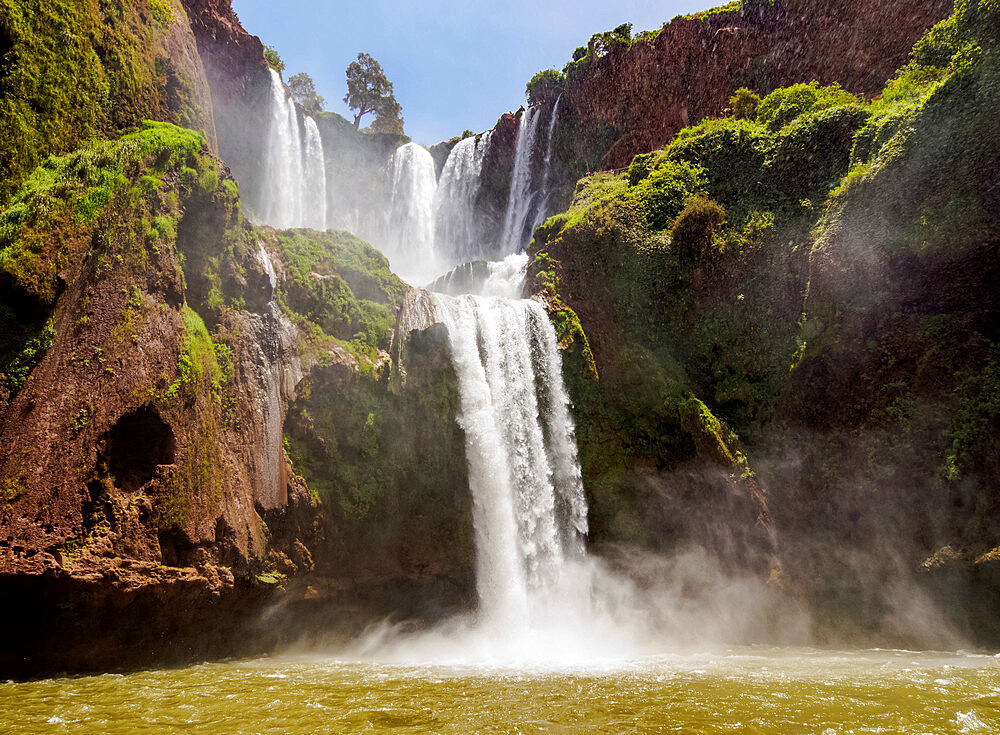 Ouzoud Falls, waterfall near the Middle Atlas village of Tanaghmeilt, Azilal Province, Beni Mellal-Khenifra Region, Morocco, North Africa, Africa