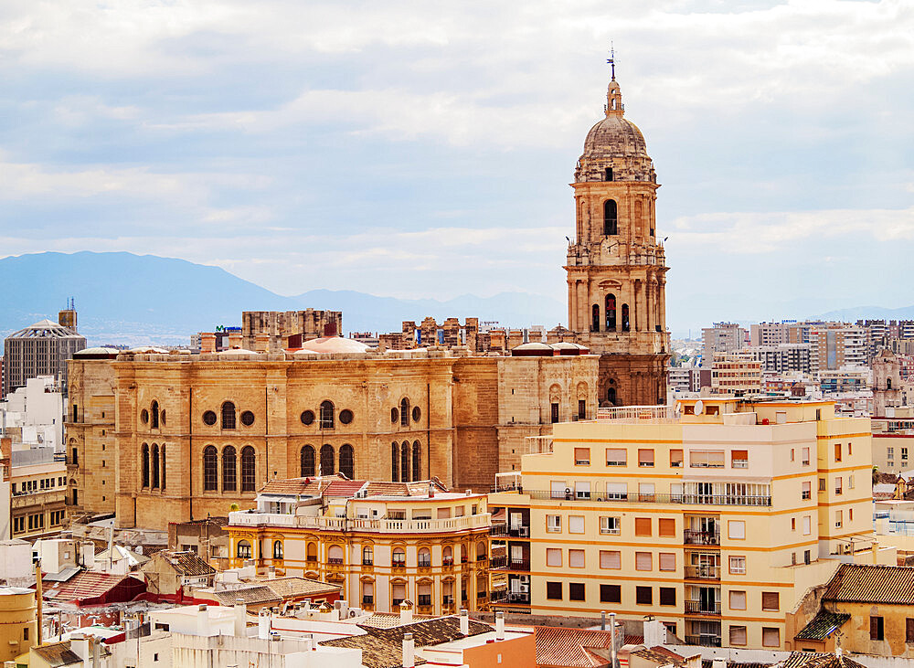 Catedral de la Encarnacion, cathedral, elevated view, Malaga, Andalusia, Spain, Europe