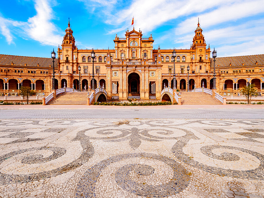 Plaza de Espana de Sevilla (Spain Square), Seville, Andalusia, Spain, Europe