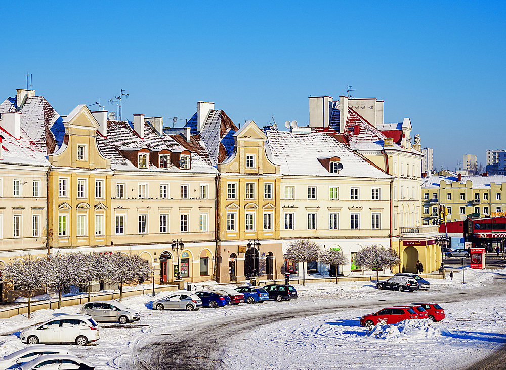 Old Town Houses at Castle Square, winter, Lublin, Lublin Voivodeship, Poland, Europe