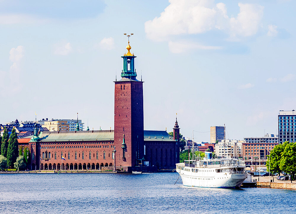 View towards the City Hall, Stockholm, Stockholm County, Sweden, Scandinavia, Europe