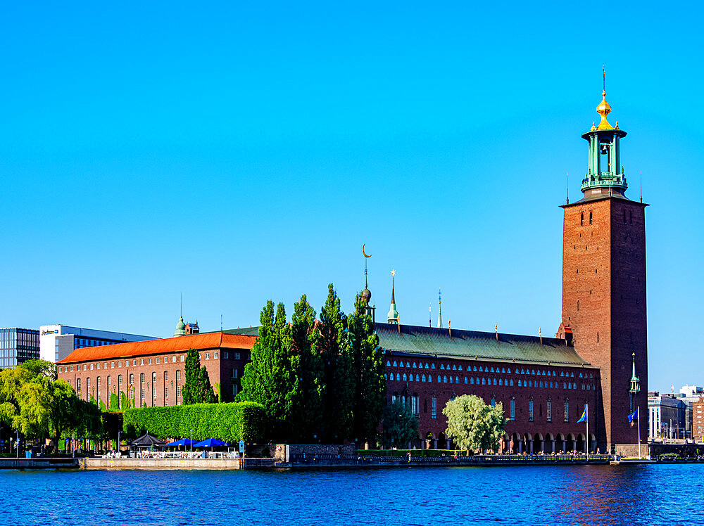 View towards the City Hall, Stockholm, Stockholm County, Sweden, Scandinavia, Europe