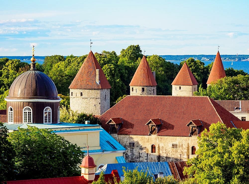 Old Town Walls, elevated view, Tallinn, Estonia