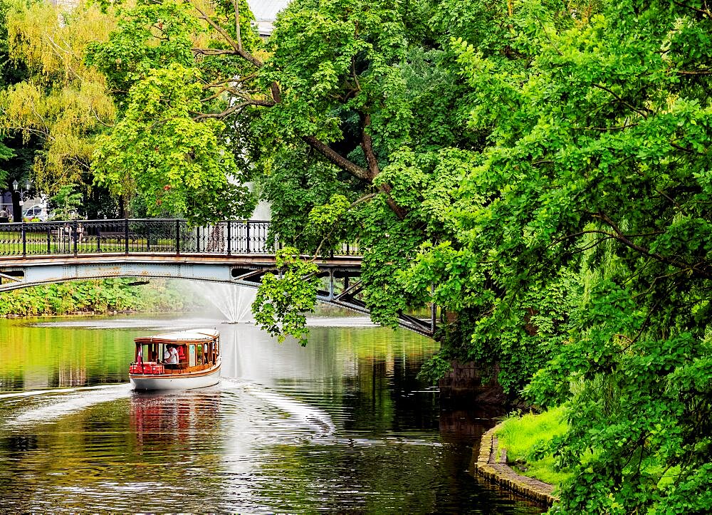 Boat at the City Canal, Riga, Latvia