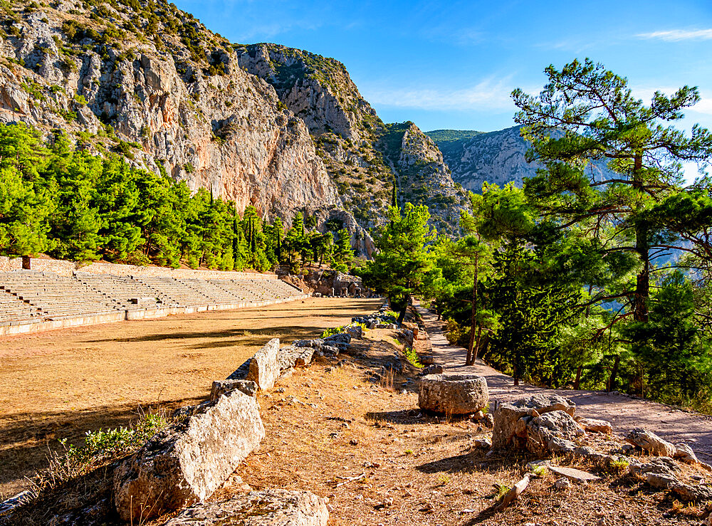 Ancient Stadium, Delphi, UNESCO World Heritage Site, Phocis, Greece, Europe