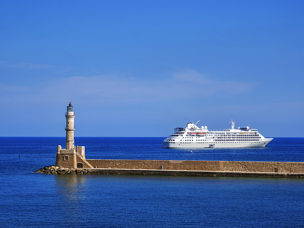 Venetian Lighthouse, City of Chania, Crete, Greek Islands, Greece, Europe