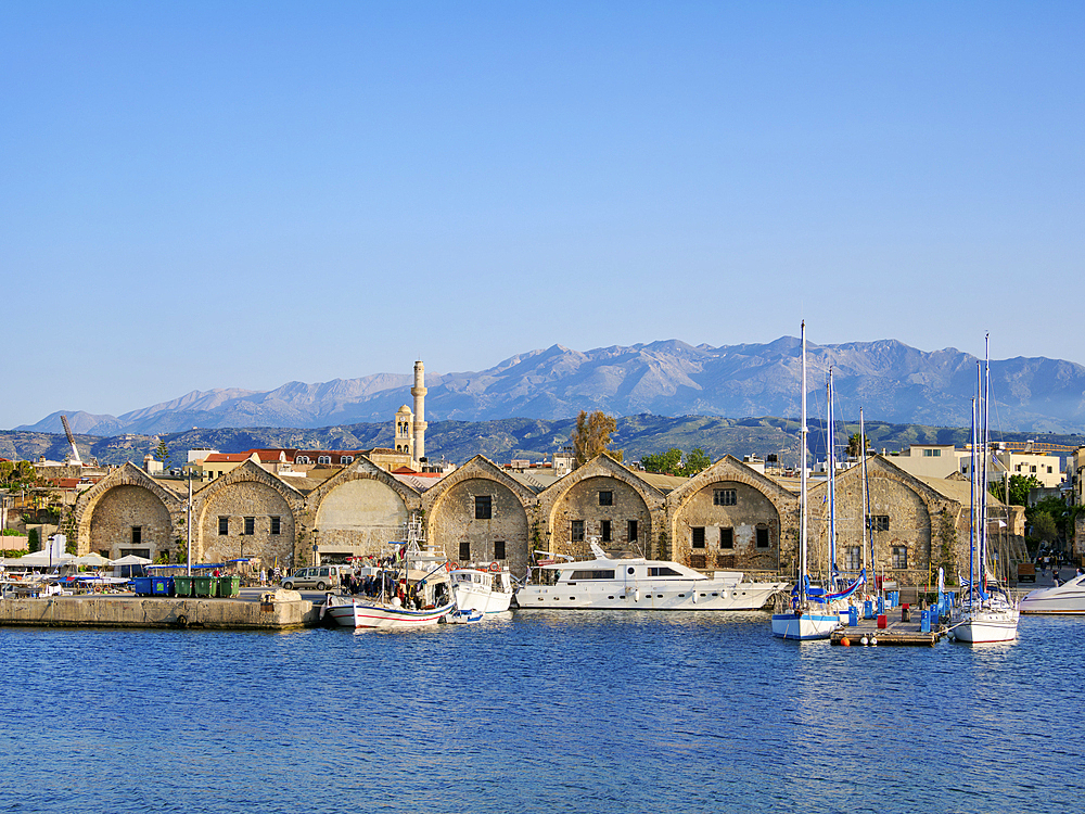 Venetian Shipyards, City of Chania, Crete, Greek Islands, Greece, Europe