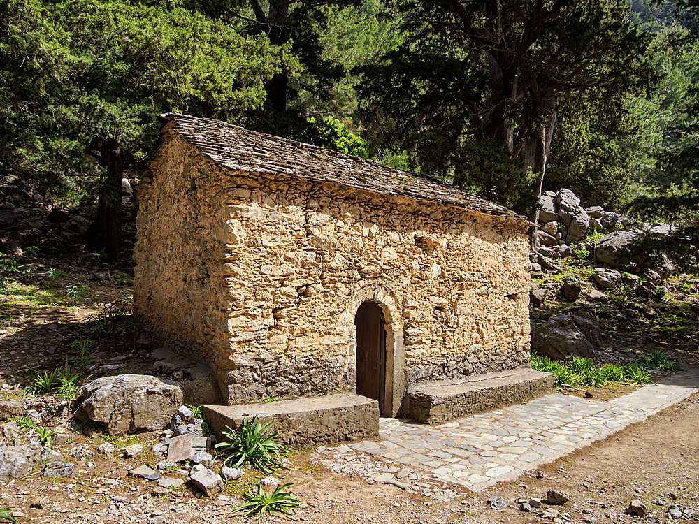 Agios Nikolaos Church, Samaria Gorge, Chania Region, Crete, Greek Islands, Greece, Europe