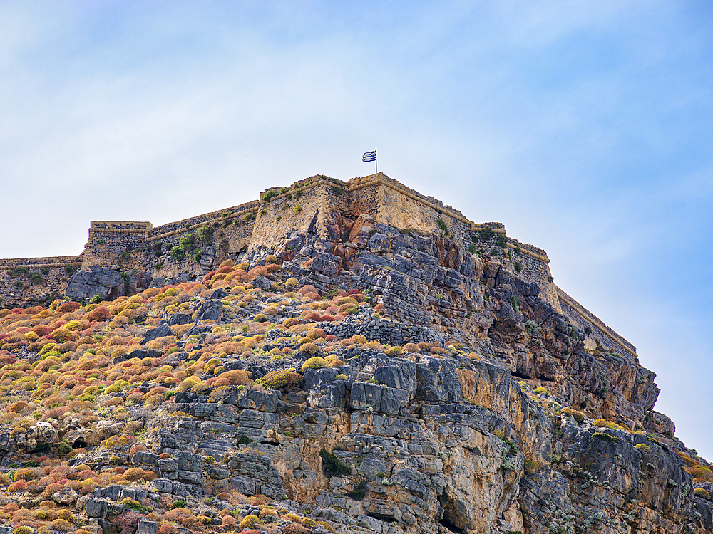 Venetian Fort Ruins, Imeri Gramvousa, Chania Region, Crete, Greek Islands, Greece, Europe