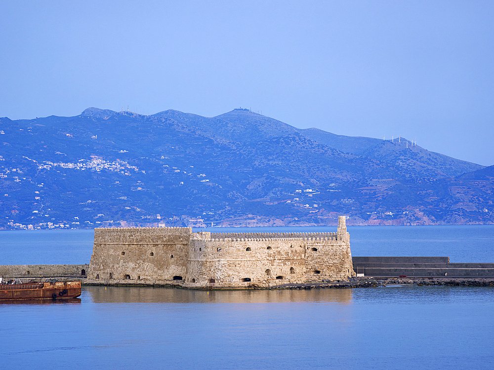 The Koules Fortress at dawn, City of Heraklion, Crete, Greek Islands, Greece, Europe