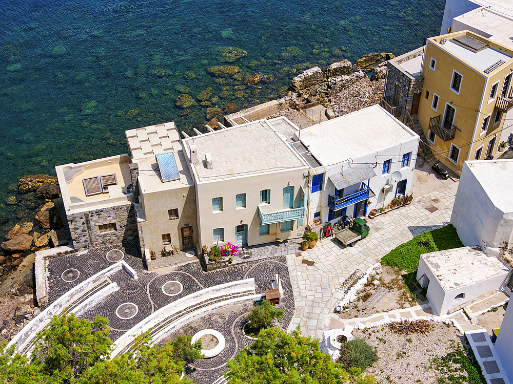 Mandraki Town, elevated view, Nisyros Island, Dodecanese, Greek Islands, Greece, Europe