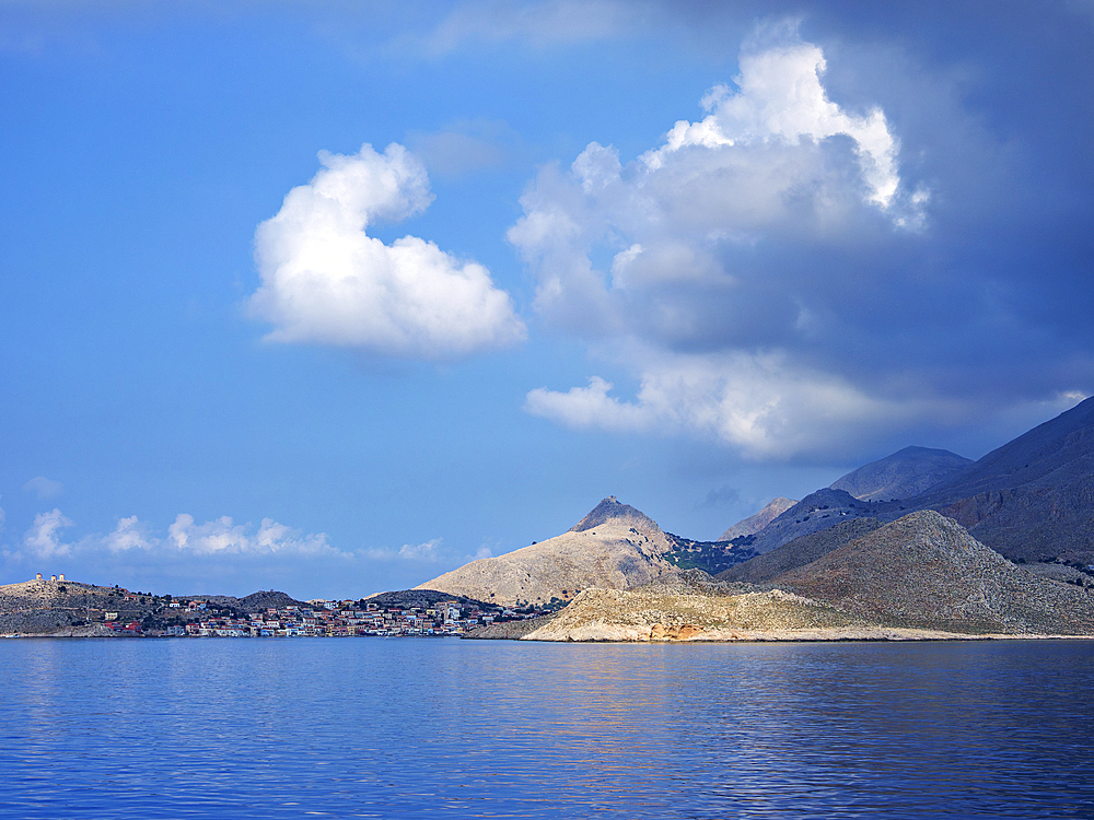 View towards the Halki Island, Dodecanese, Greek Islands, Greece, Europe